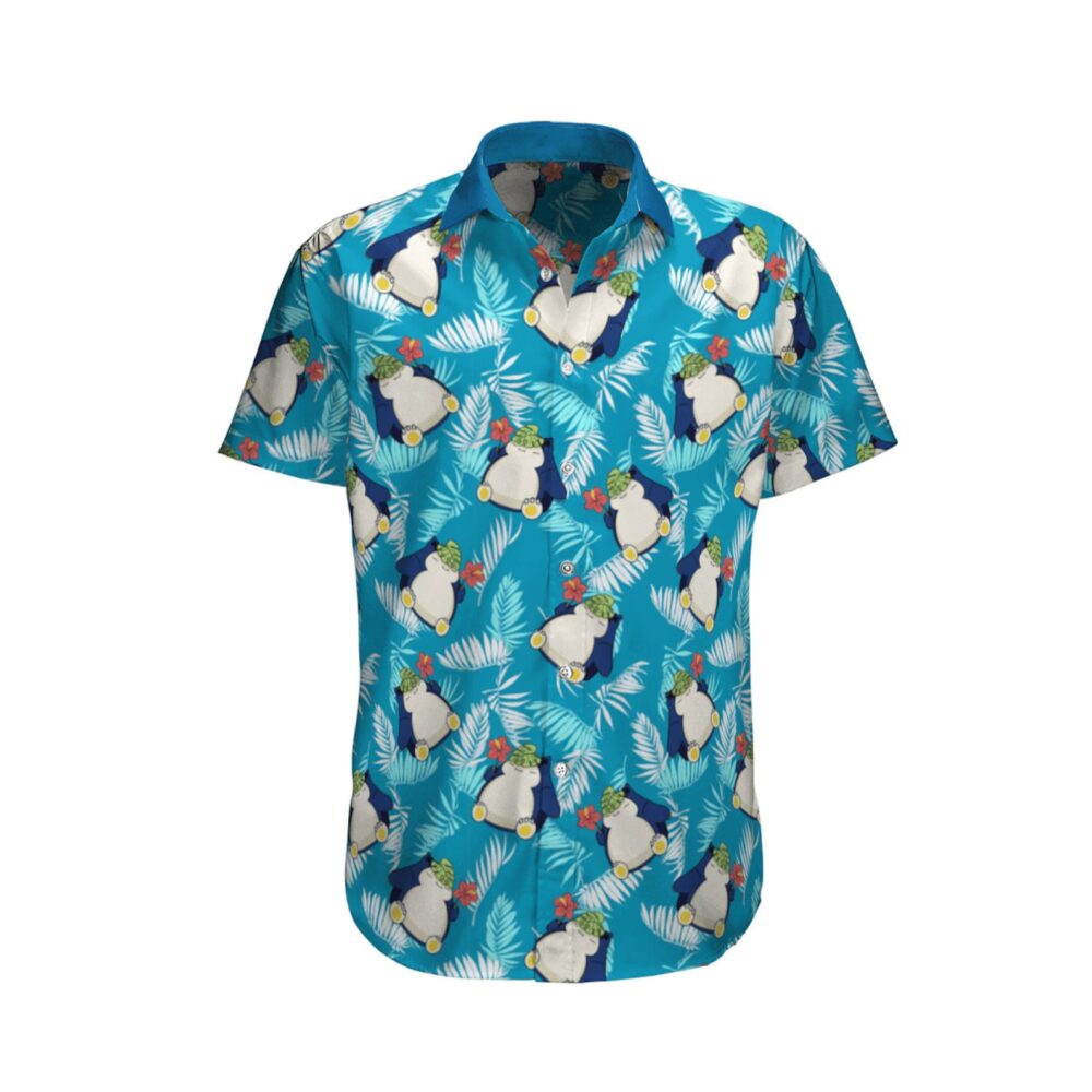 Snorlax Pokemon Custom Button Up Hawaiian Shirt