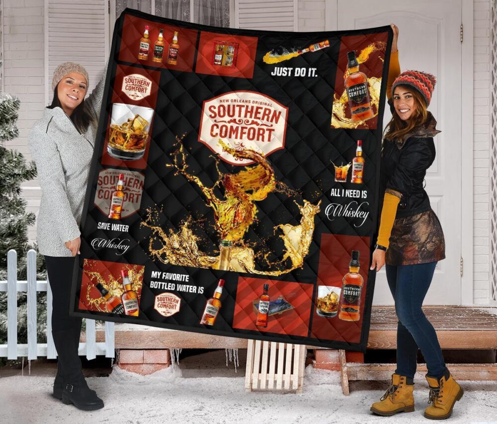 Southern Comfort Quilt Blanket All I Need Is Whisky Gift Idea