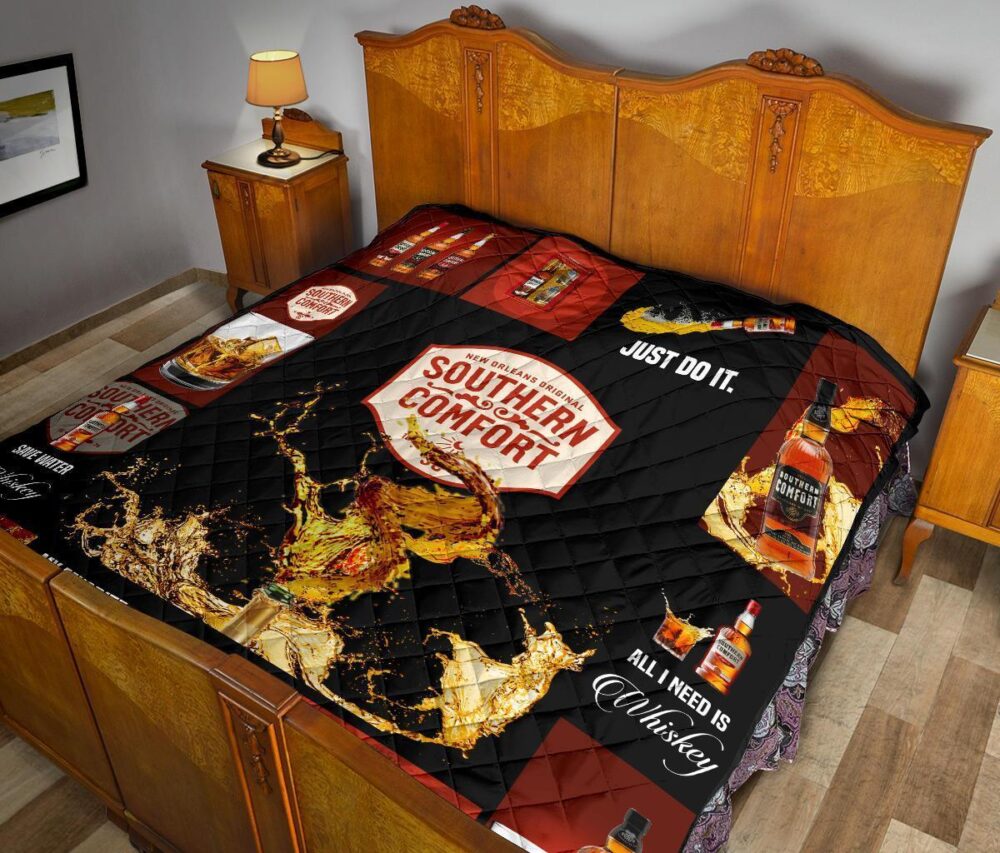 Southern Comfort Quilt Blanket All I Need Is Whisky Gift Idea