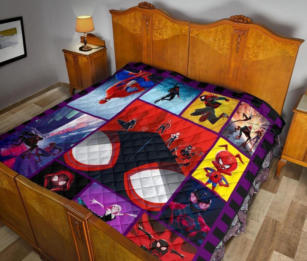 Spider-Verse Quilt Blanket For Spider-Man Fan Gift