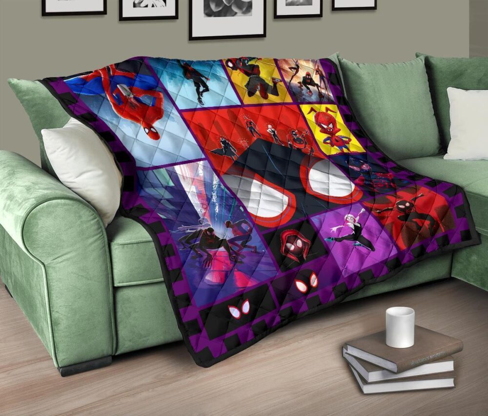 Spider-Verse Quilt Blanket For Spider-Man Fan Gift