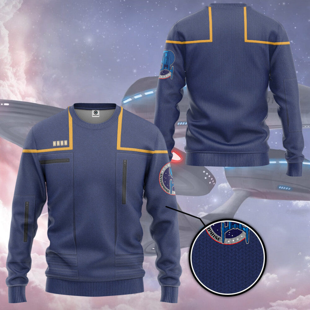 Star Trek Enterprise Yellow Uniform Custom Hoodie Tshirt Apparel