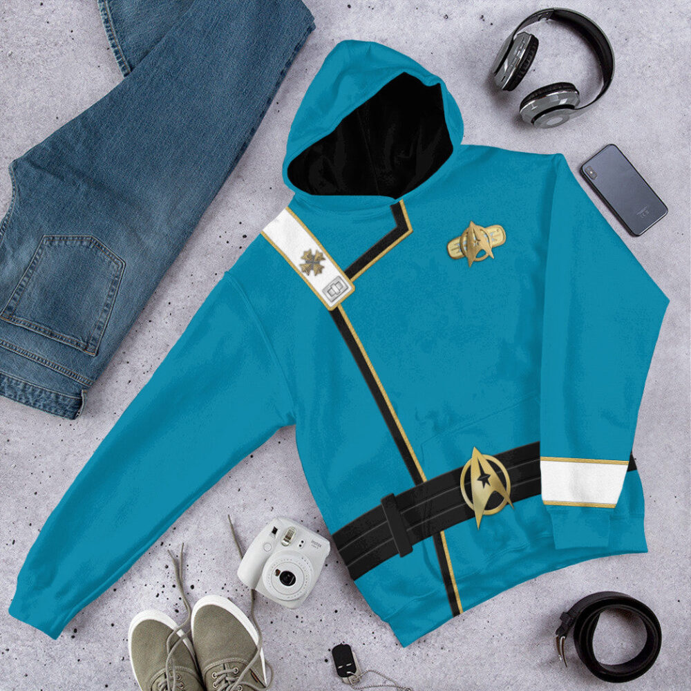 Star Trek II VI Wrath of Khan Starfleet Kirk Spock Blue Uniform Custom Hoodie Tshirt Apparel