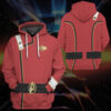 star trek ii vi wrath of khan starfleet kirk spock red uniform custom hoodie tshirt apparel eskfq