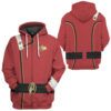 star trek ii vi wrath of khan starfleet kirk spock red uniform custom hoodie tshirt apparel in3pz
