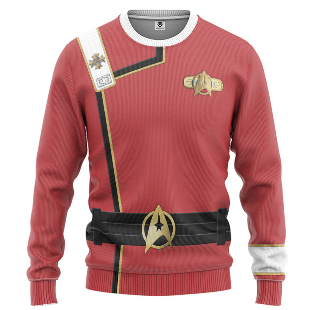 Star Trek II VI Wrath of Khan Starfleet Kirk Spock Red Uniform Custom Hoodie Tshirt Apparel
