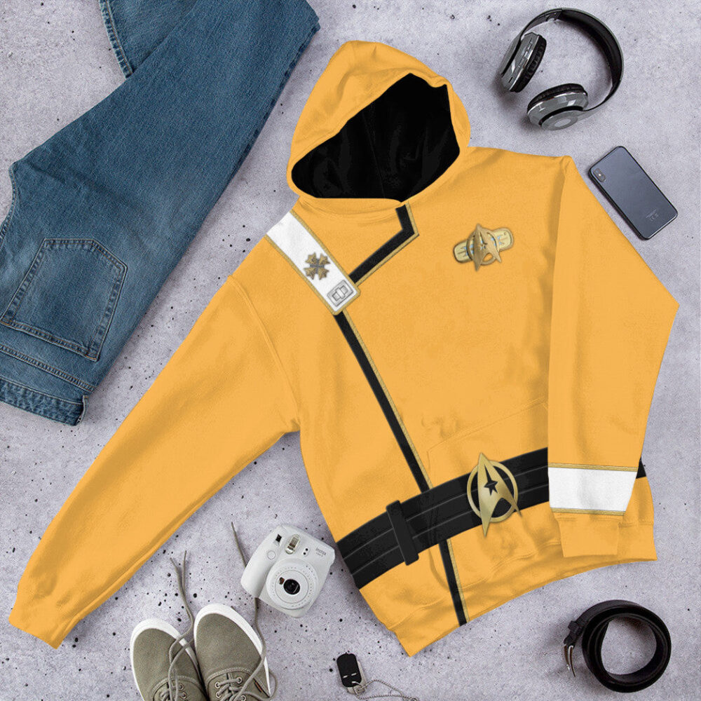Star Trek II VI Wrath of Khan Starfleet Kirk Spock Yellow Uniform Custom Hoodie Tshirt Apparel