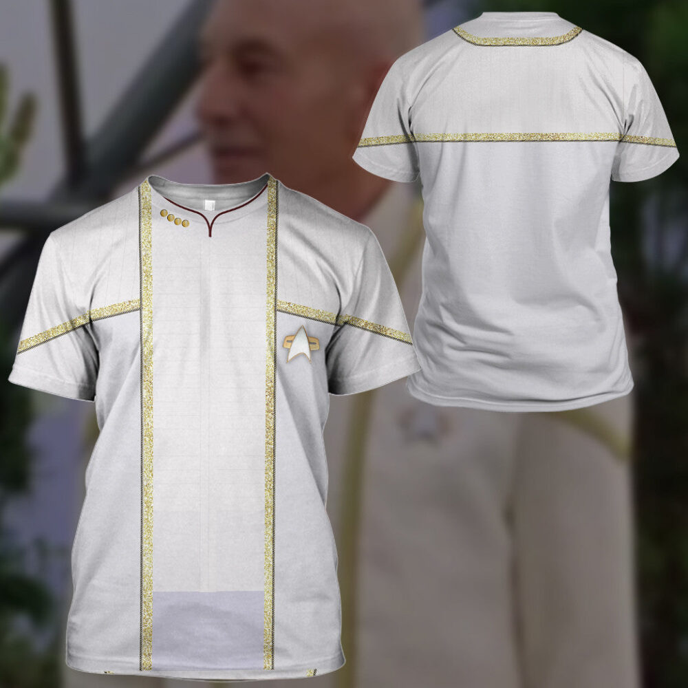 Star Trek Jean Luc Picard White Mess Dress Custom Hoodie Tshirt Apparel