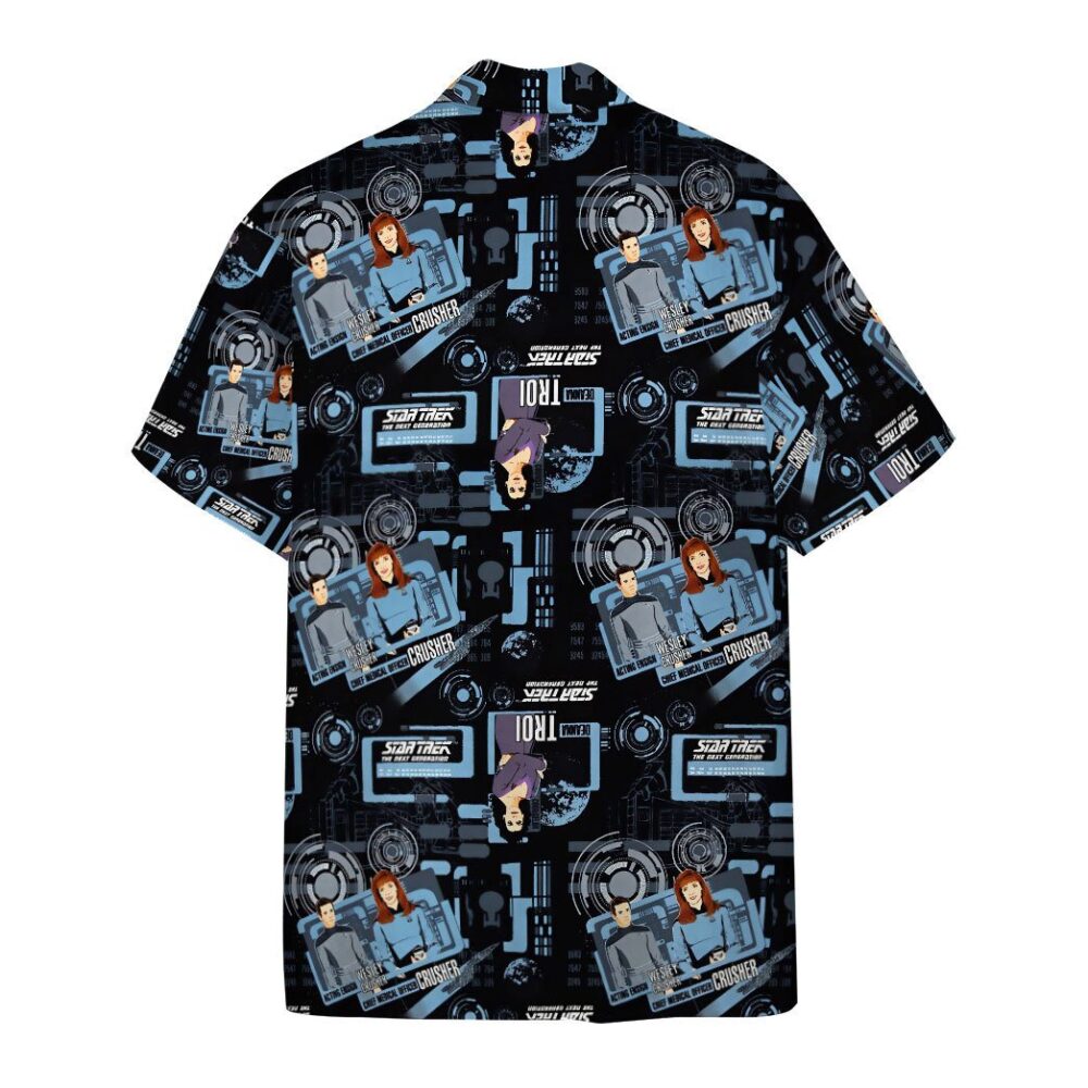 Star Trek The Next Generation Blue Team Custom Button Up Hawaiian Shirt