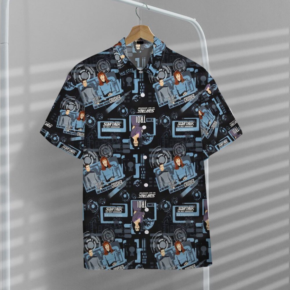 Star Trek The Next Generation Blue Team Custom Button Up Hawaiian Shirt