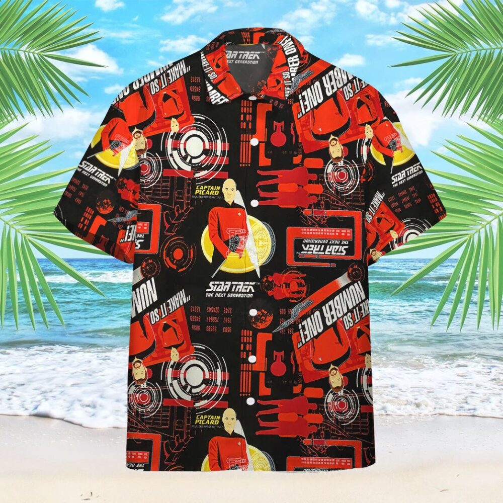 Star Trek The Next Generation Red Team Custom Button Up Hawaiian Shirt