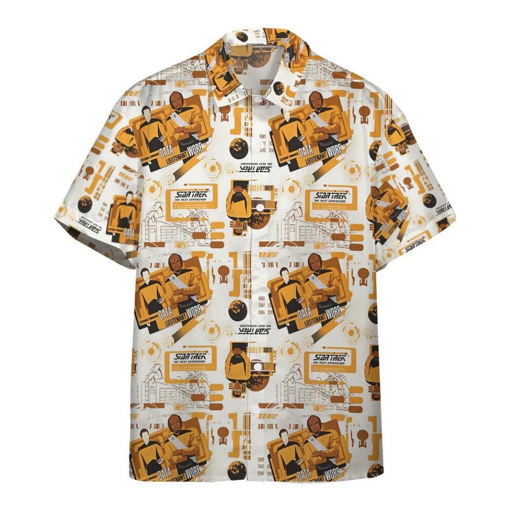 Star Trek The Next Generation Yellow Team Custom Button Up Hawaiian Shirt