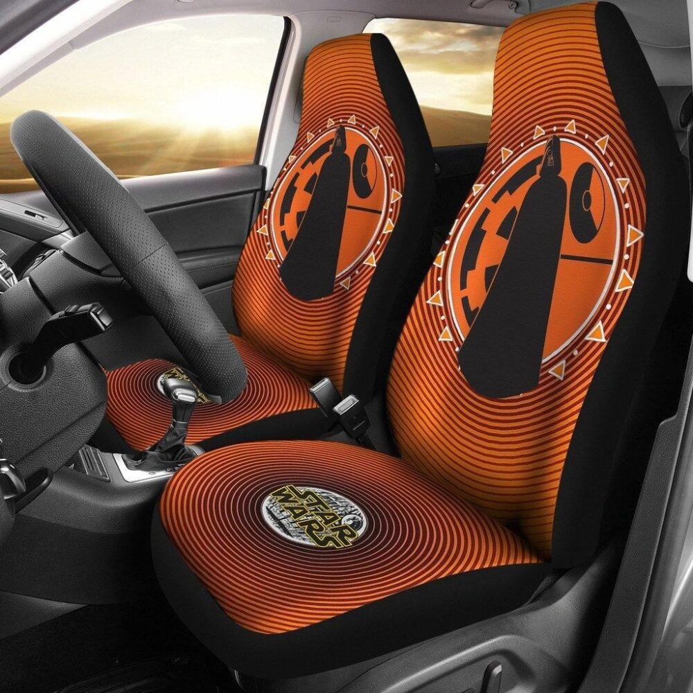 Star Wars Car Seat Covers | Darth Vader Orange Spiral Seat Covers SWCSC02
