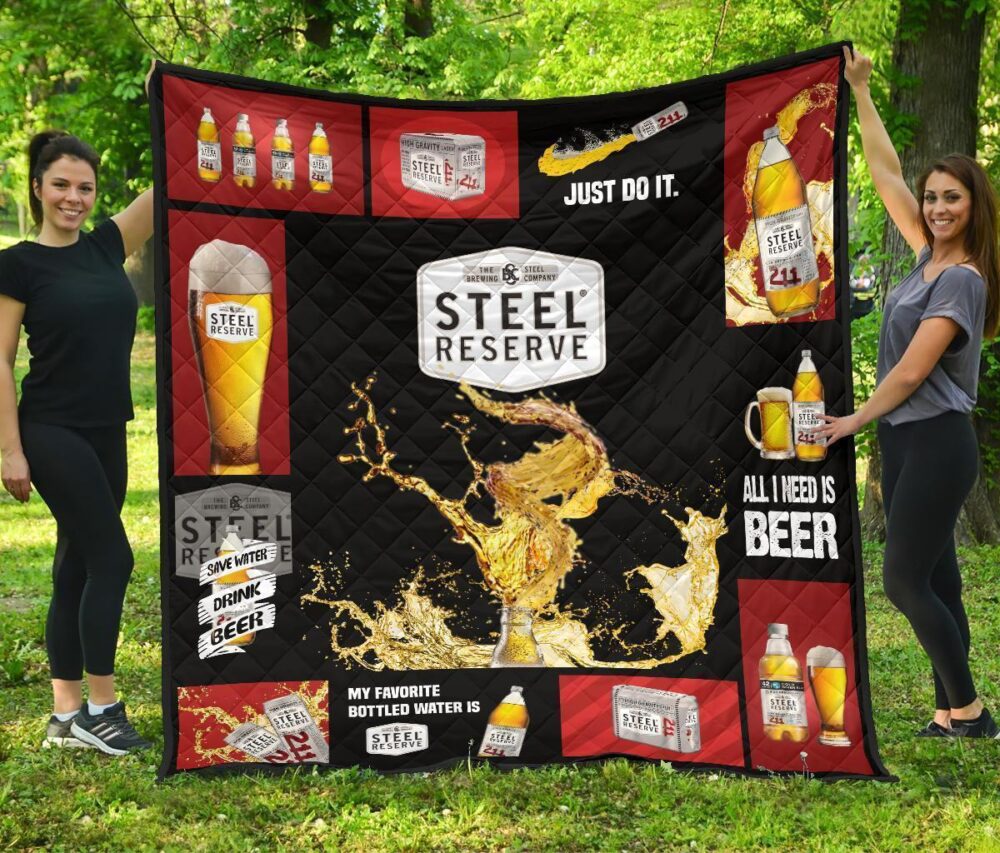 Steel Reserve Quilt Blanket All I Need Is Beer Gift Idea