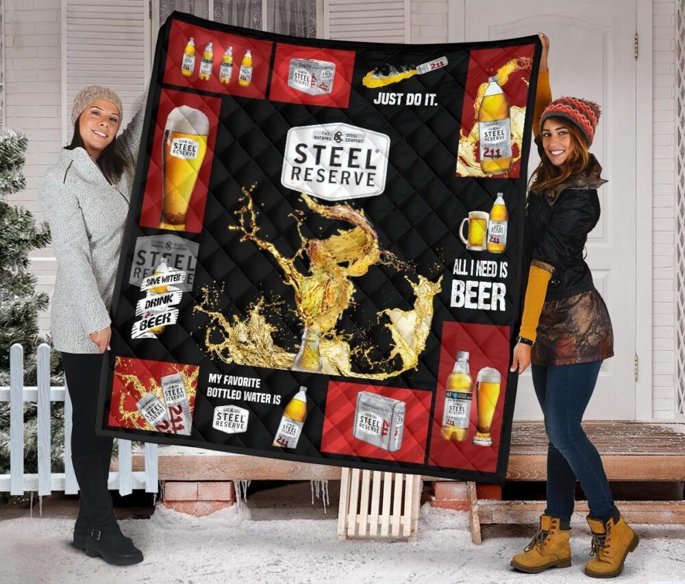Steel Reserve Quilt Blanket All I Need Is Beer Gift Idea