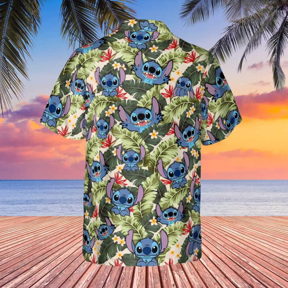 Stitch Custom Hawaii Shirt | Tropical  Disney Button Up Shirts