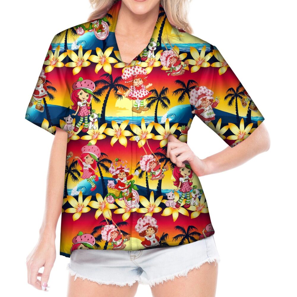 Strawberry Shortcake Custard 71 Custom Hawaii Shirt | Tropical  Cartoon Button Up Shirts