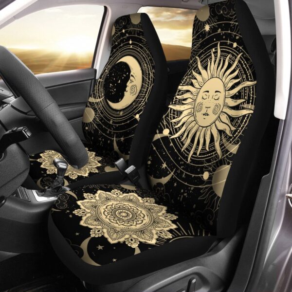 Sun And Moon Car Seat Covers Custom Mandala Car Accessories