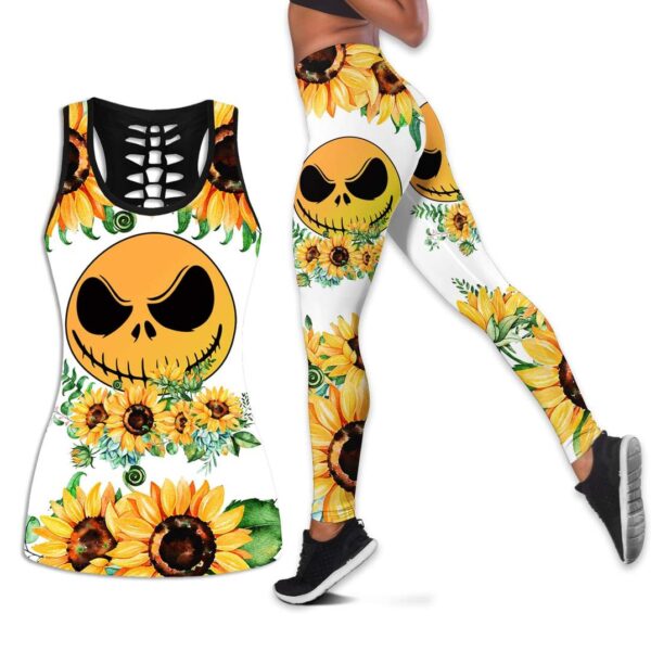 Sunflower Jack Skellington Face Tank Top Legging Set Outfit | CTLJS63 Sunflower Jack Skellington Face Tank Top Legging Set Outfit | CTLJS63