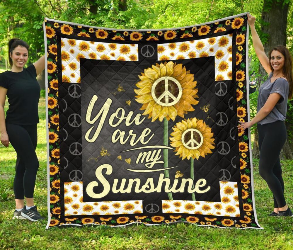 Sunflower You are my Sunshine Quilt Blanket Gift Idea