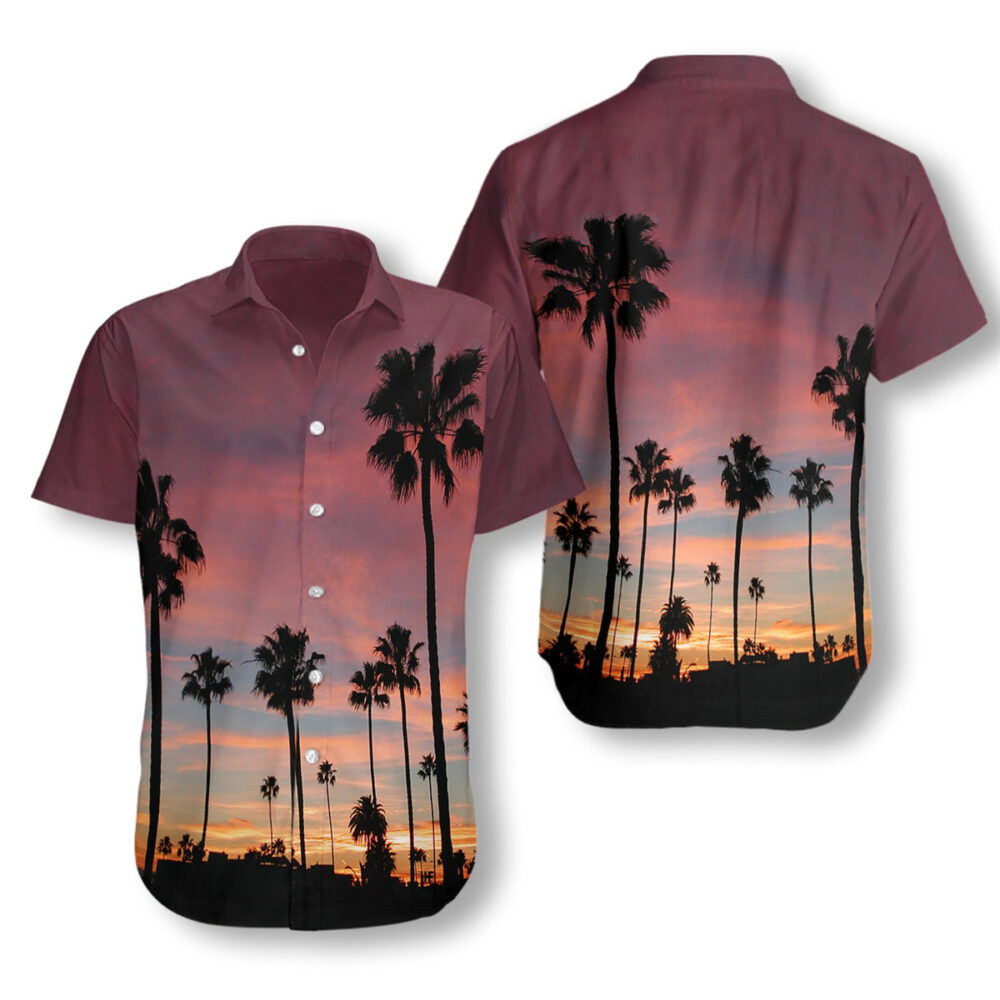 Sunset Venice Beach Custom Hawaii Shirt | Hawaiian Shirt For Women Men