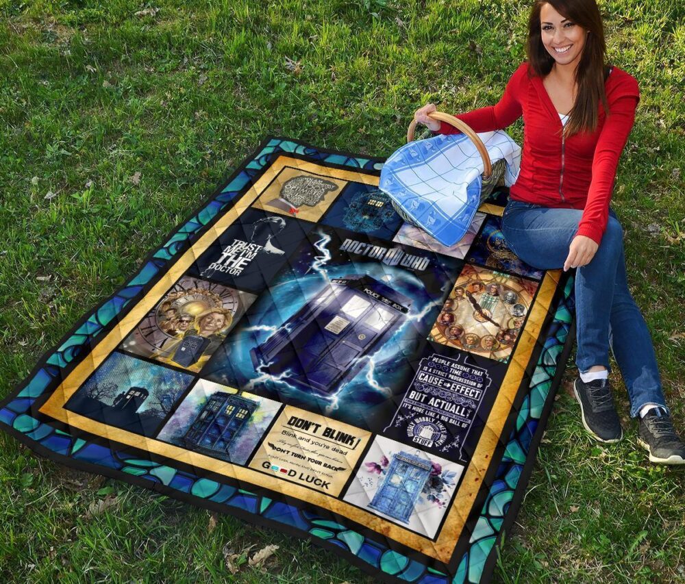 Tardis Doctor Who Quilt Blanket Funny Gift Idea For Fan