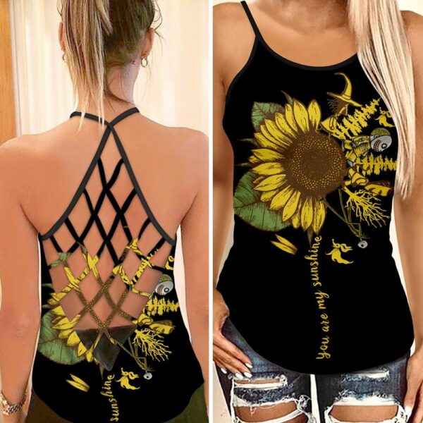 The Nightmare Before Christmas Sunflower Criss Cross Tank Top NBCCT12