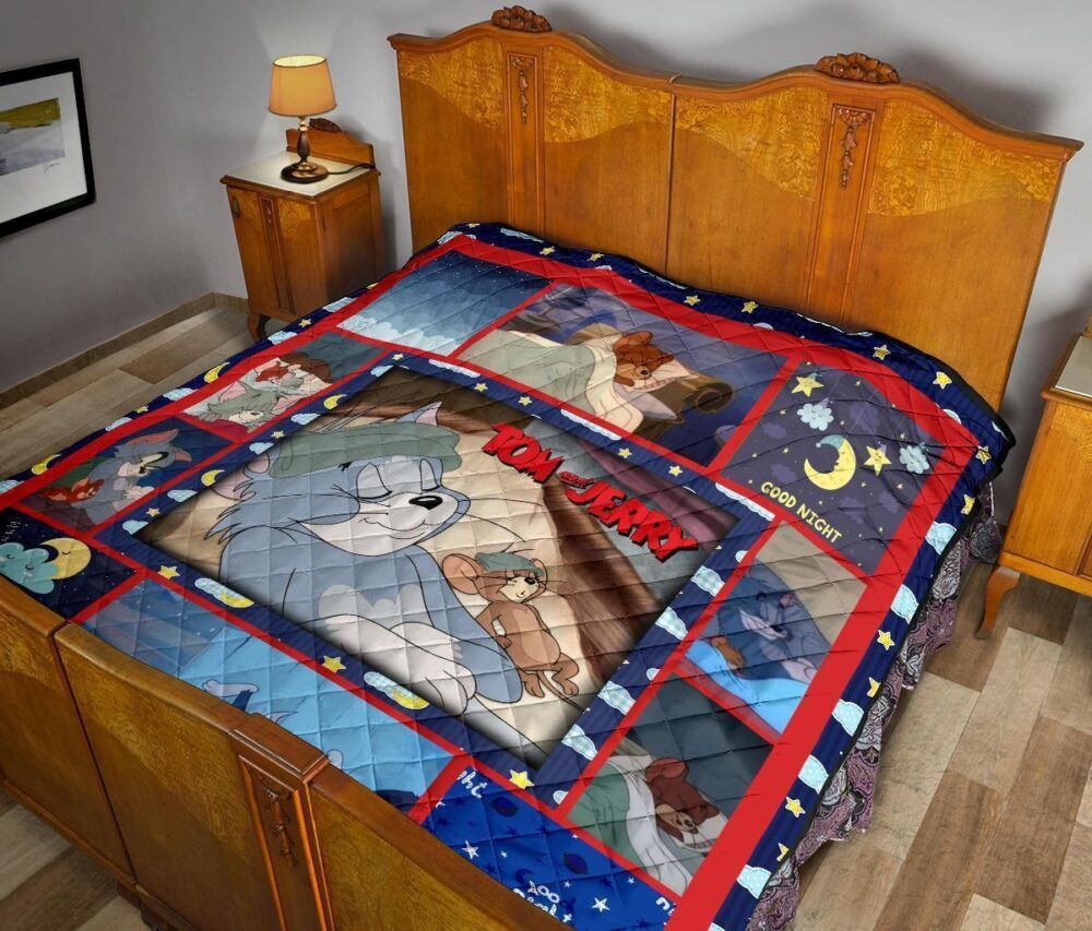 Tom And Jerry Quilt Blanket Funny Cartoon Fan Gift