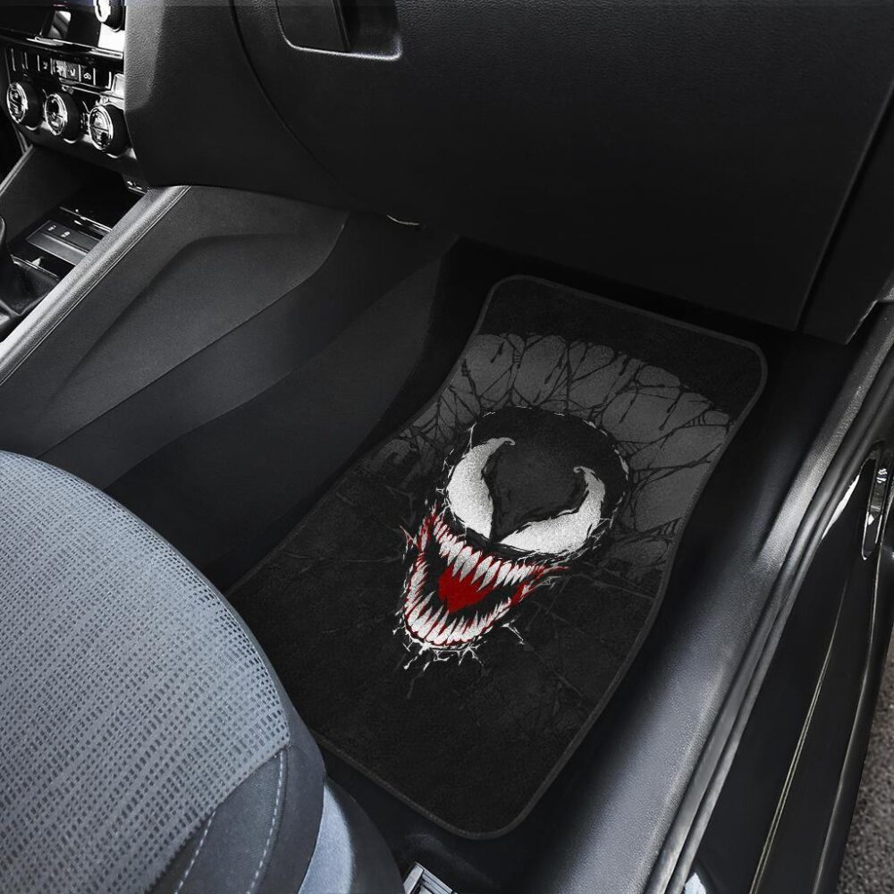Venom Draw Cartoon Black & White Car Floor Mats