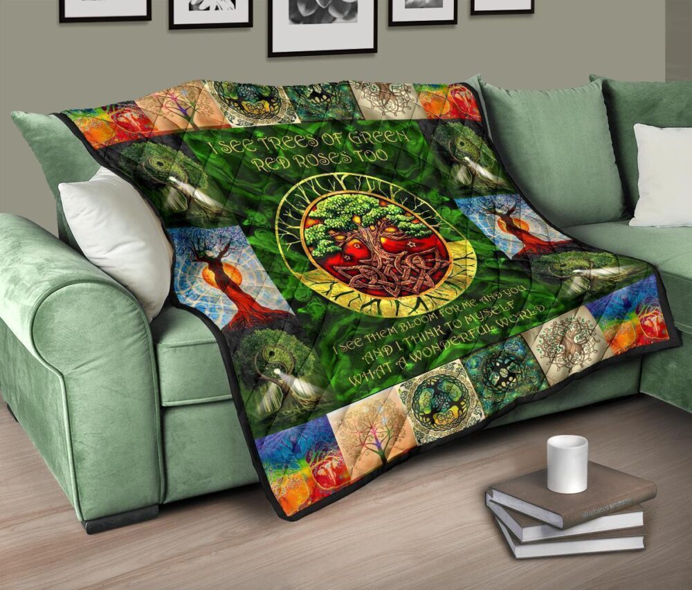 Viking Style Tree of Life Quilt Blanket Gift Idea