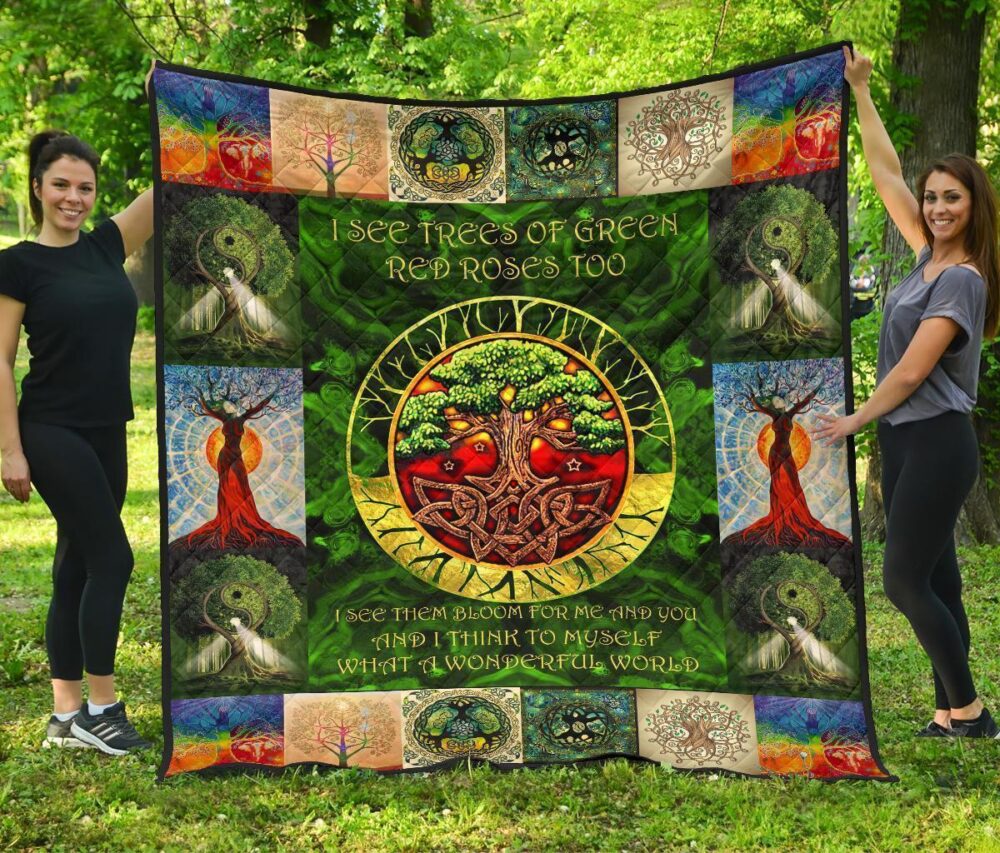 Viking Style Tree of Life Quilt Blanket Gift Idea