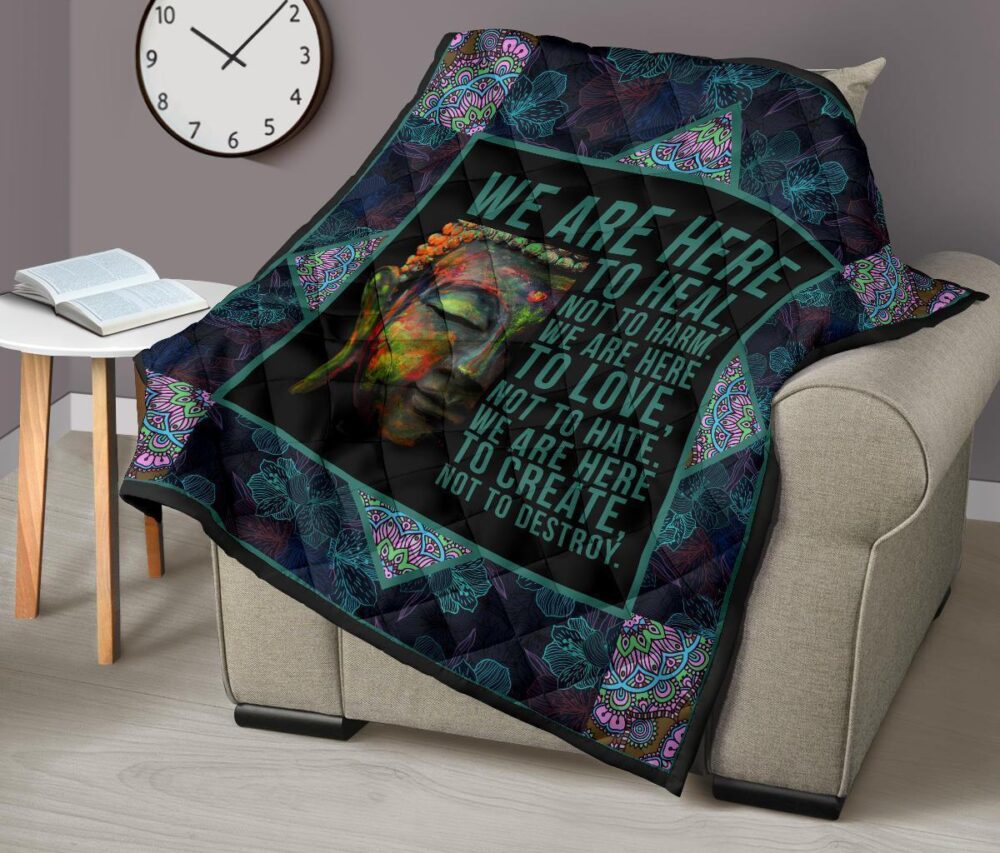 We Are Here To Heal Quilt Blanket For Yoga Lover