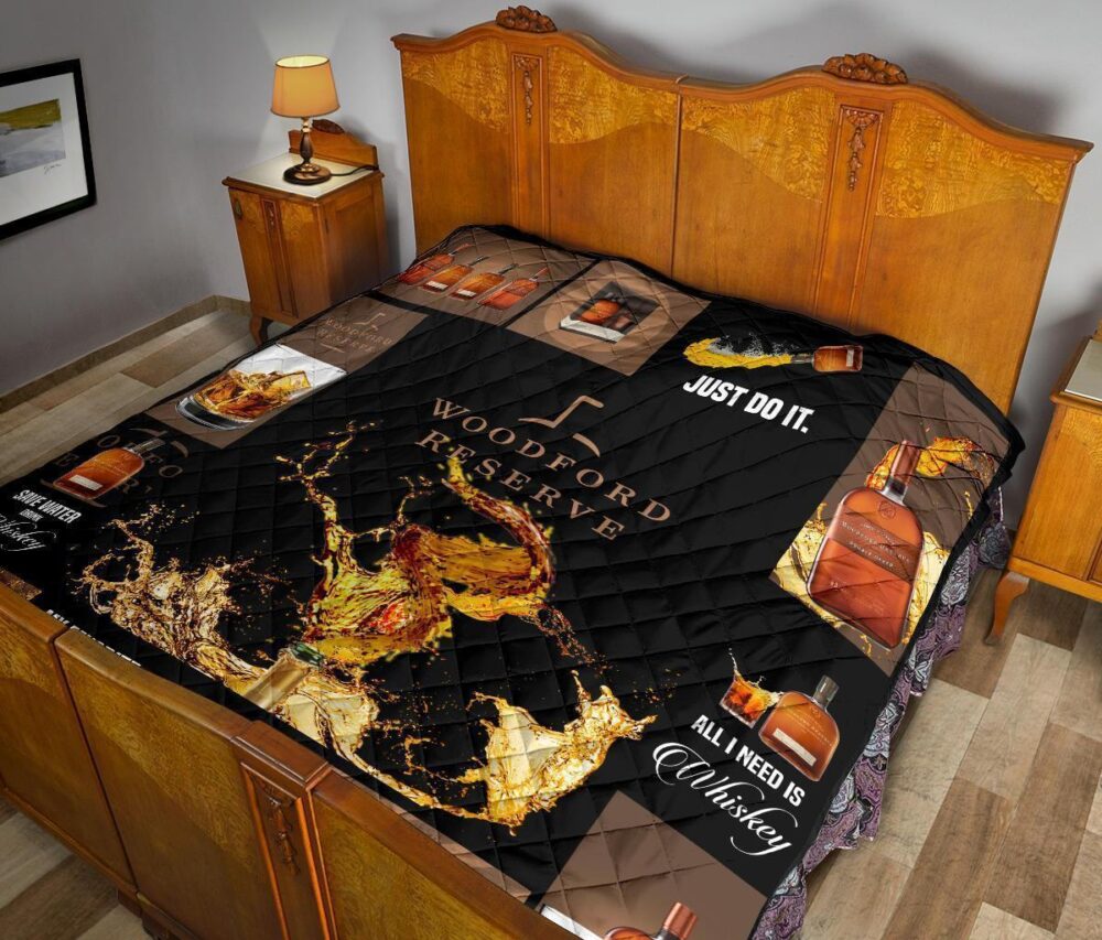 Woodford Reserve Quilt Blanket All I Need Is Whisky Gift Idea