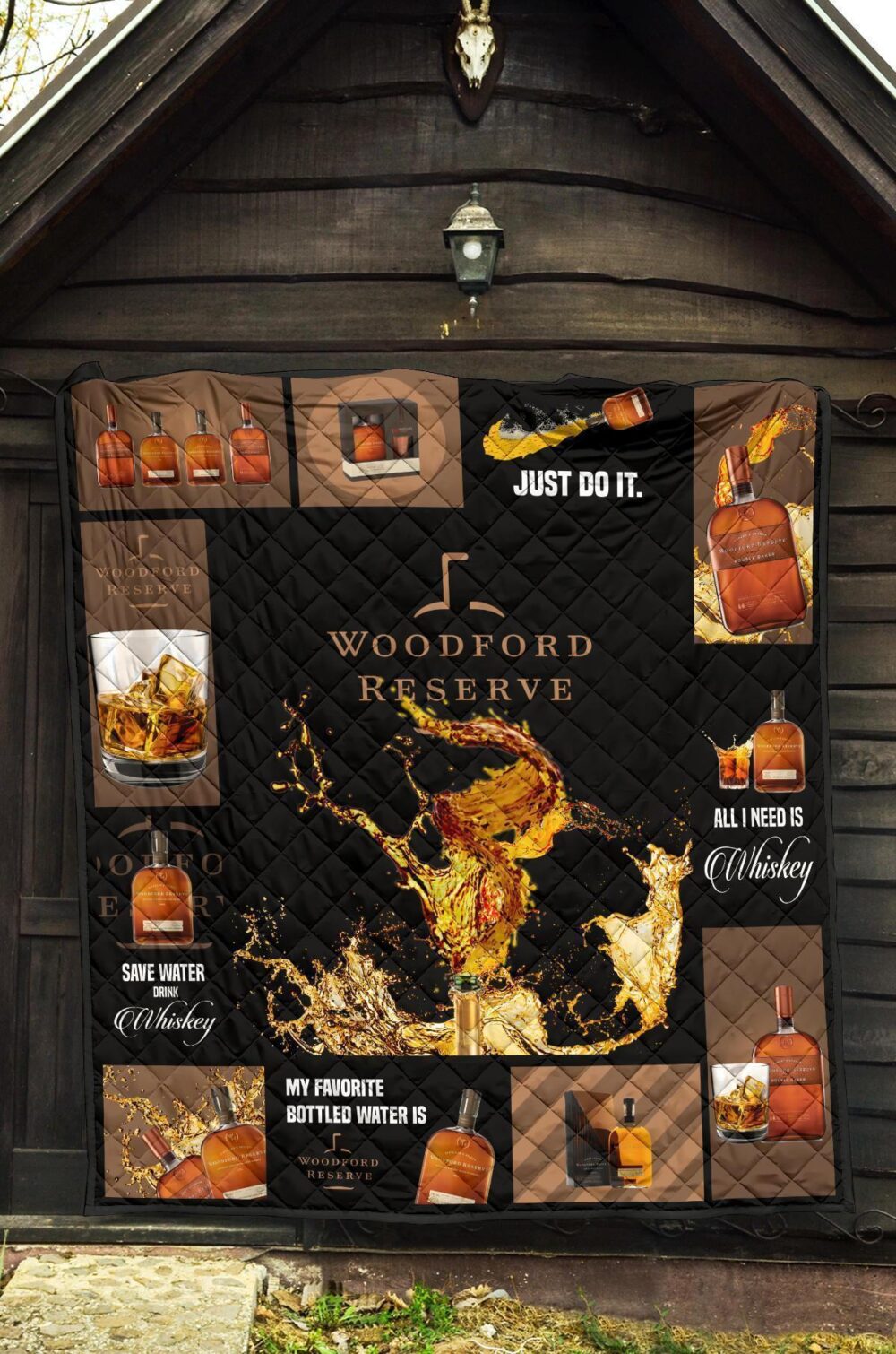 Woodford Reserve Quilt Blanket All I Need Is Whisky Gift Idea