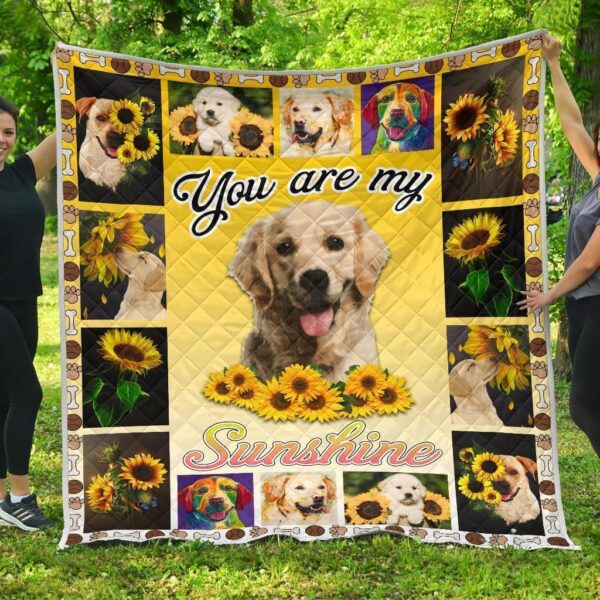 You Are My Sunshine Sunflower Labrador Quilt Blanket