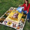you are my sunshine sunflower pit bull quilt blanket mucxb