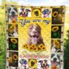 you are my sunshine sunflower pit bull quilt blanket uvo1h