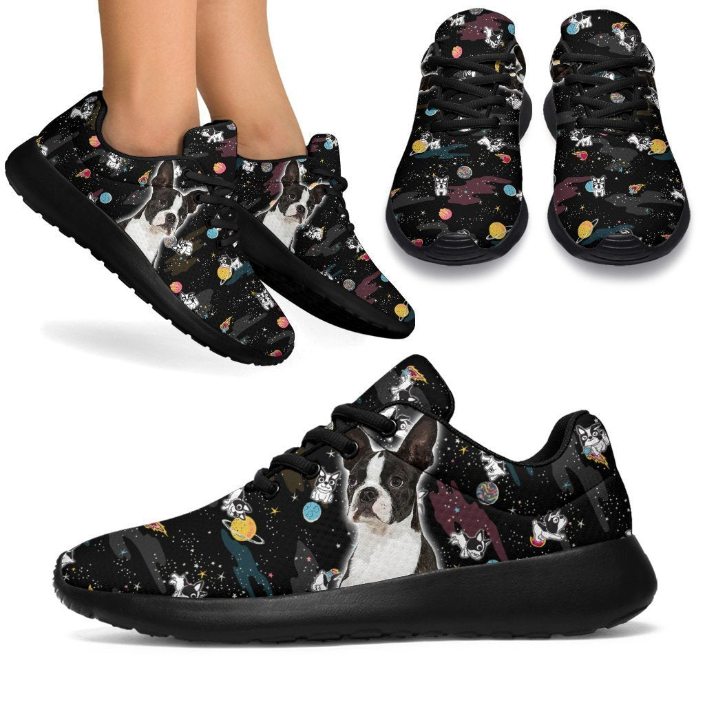 Boston Terrier Sneakers Sporty Shoes Funny