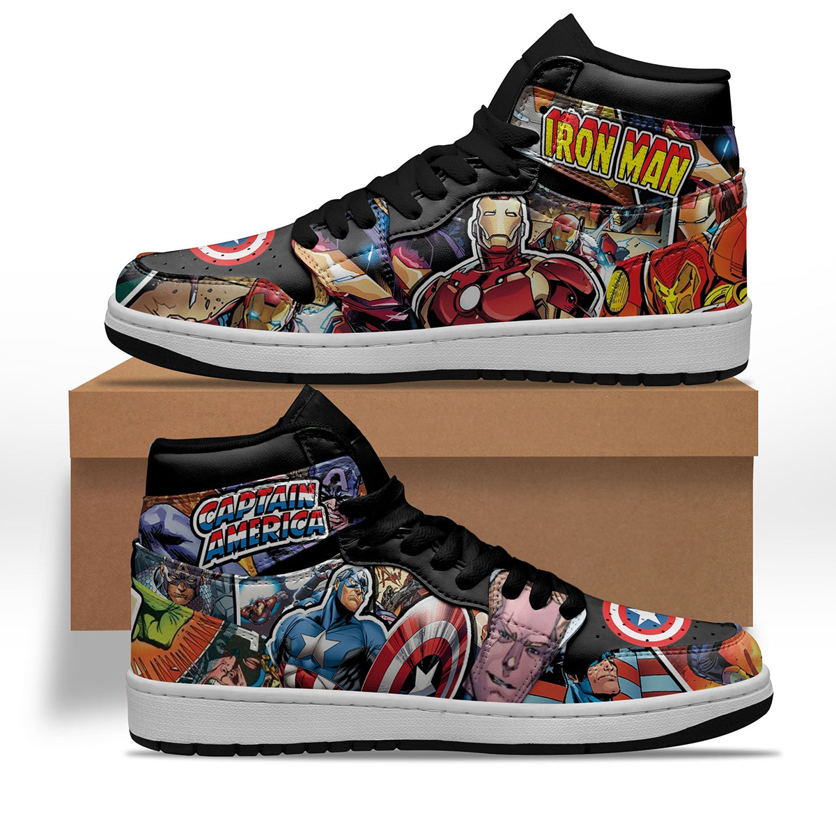 Avenger Ironman x Captain America Shoes Custom