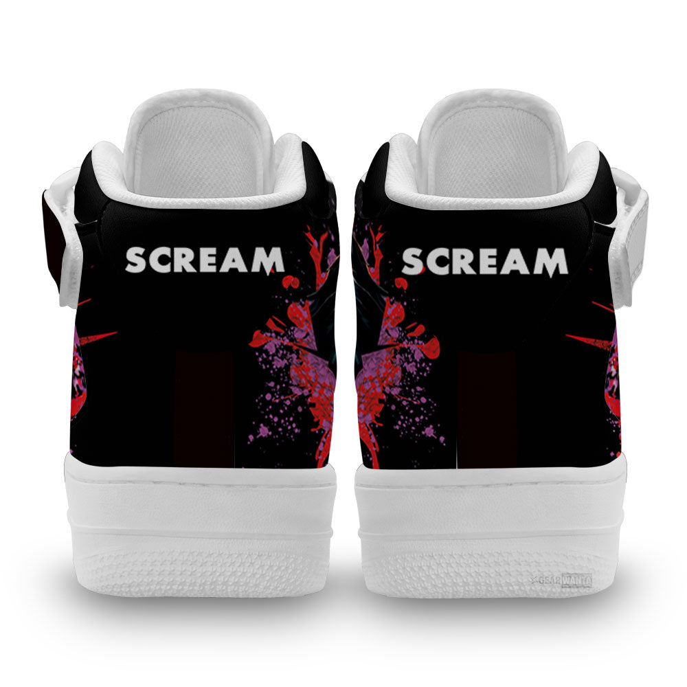 Scream Ghostface Mid Sneakers Custom For Horror Fans | Fandom Gift