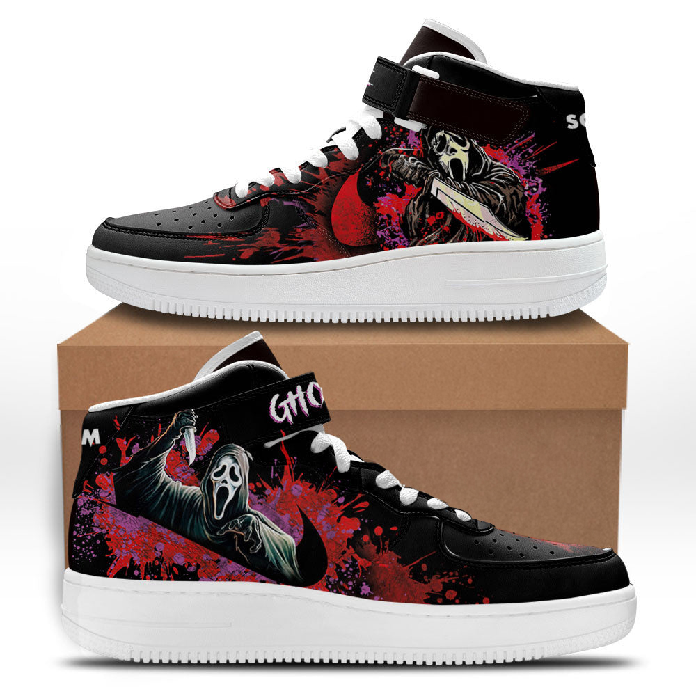 Scream Ghostface Mid Sneakers Custom For Horror Fans | Fandom Gift