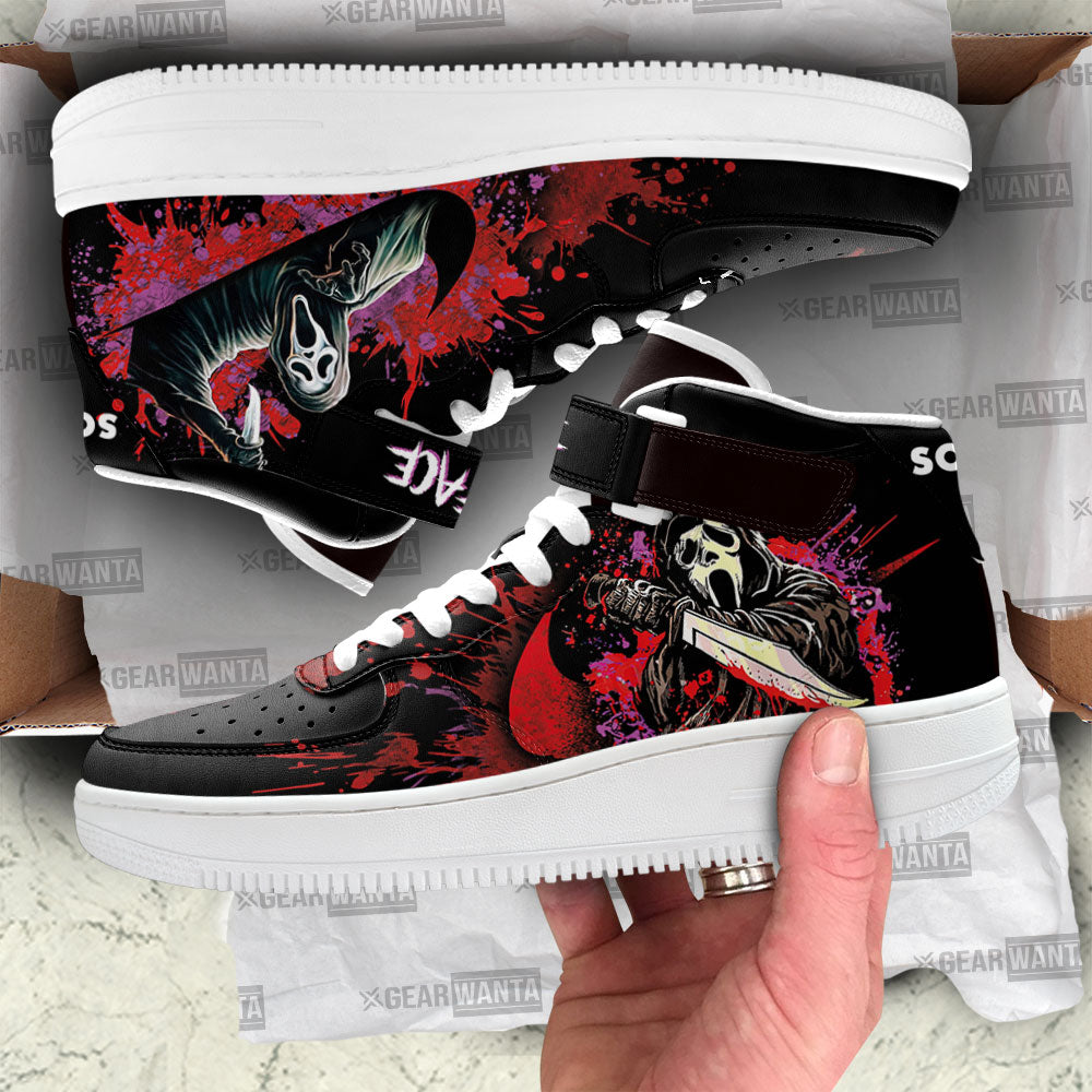 Scream Ghostface Mid Sneakers Custom For Horror Fans | Fandom Gift